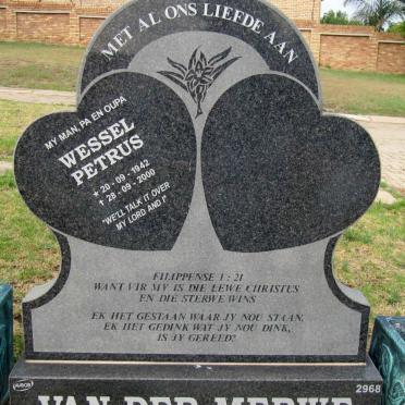 MERWE Wessel Petrus, van der 1942-2000