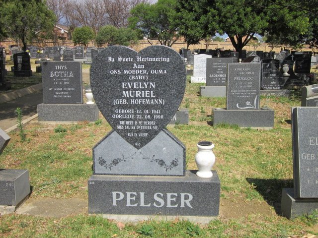 PELSER Evelyn Muriel nee HOFFMANN 1941-1990
