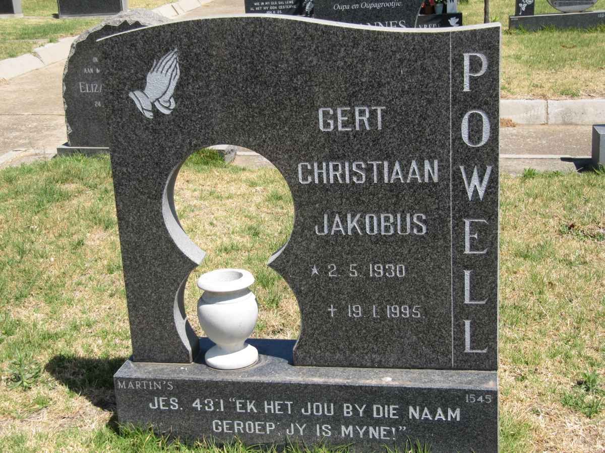 POWELL Gert Christiaan Jakobus 1930-1995