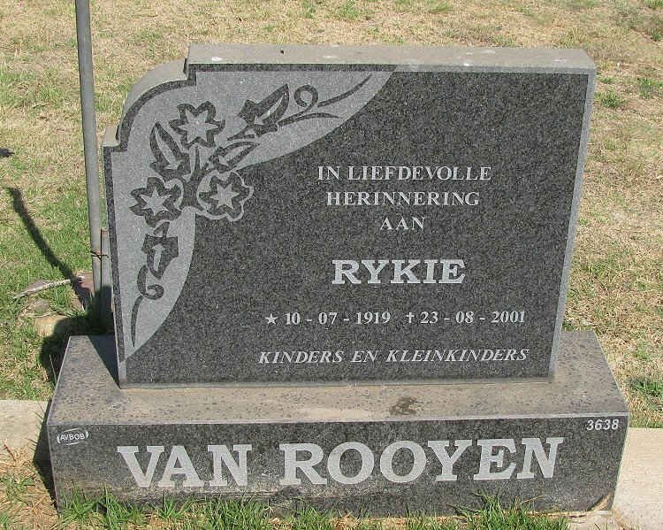 ROOYEN Rykie, van 1919-2001