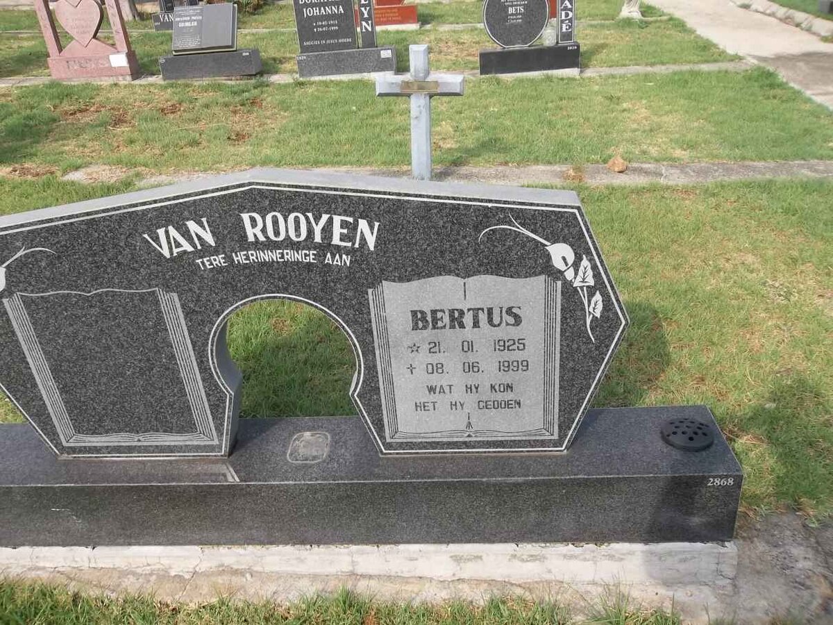 ROOYEN Bertus, van 1925-1999
