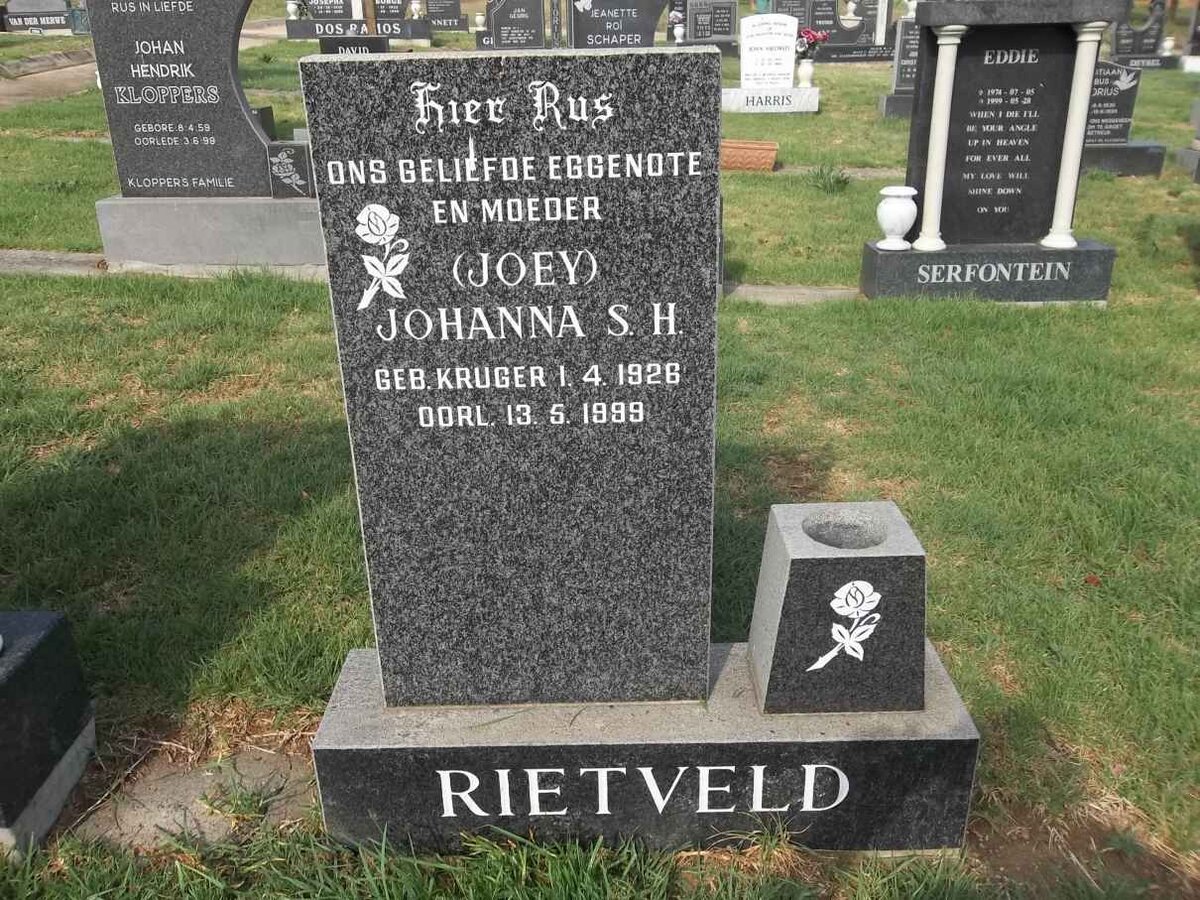 RIETVELD Johanna S.H. 1926-1999