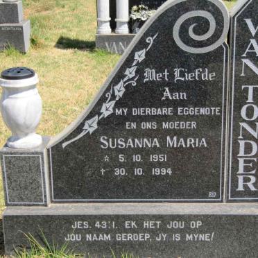 TONDER Susanna Maria, van 1951-1994