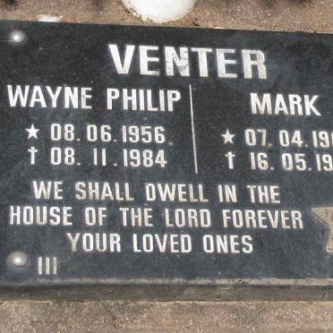VENTER Wayne Philip 1956-1984 ::  VENTER Mark 1962-1990