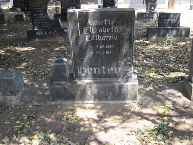 VENTER Annette Elizabeth Catharina 1934-1991