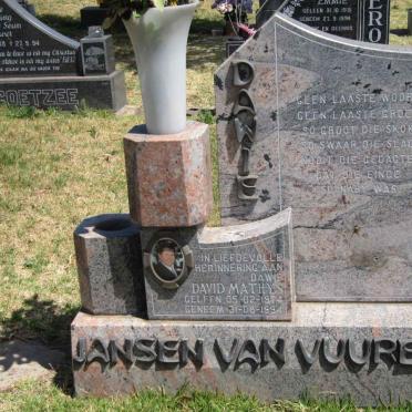 VUUREN David Mathys, Jansen van 1974-1994