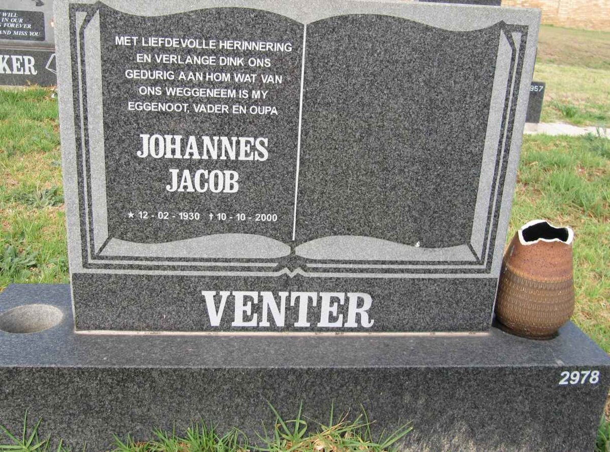 VENTER Johannes Jacob 1930-2000