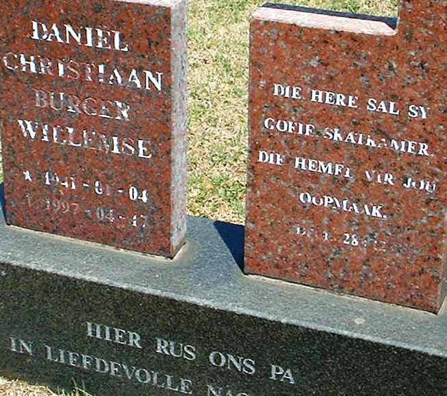 WILLEMSE Daniël Christiaan Burger 1941-1997