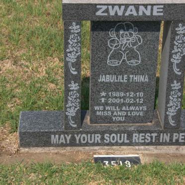 ZWANE Jabulile Thina 1989-2001