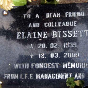 BISSETT Elaine 1939-2000