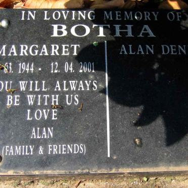 BOTHA Alan Dennis &amp; Margaret 1944-2001