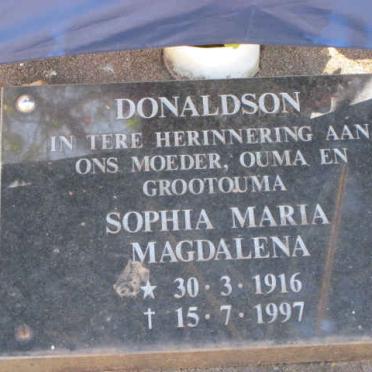 DONALDSON Sophia Maria Magdalena 1916-1997