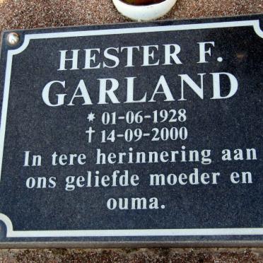 GARLAND Hester F. 1928-2000