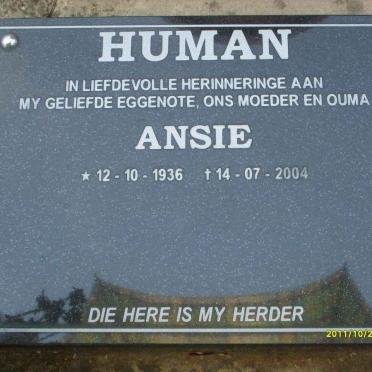 HUMAN Ansie 1936-2004