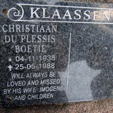 KLAASSEN Christiaan Du Plessis 1938-1988