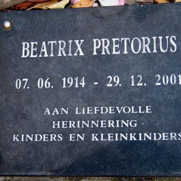 PRETORIUS Beatrix 1914-2001