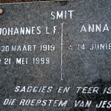 SMIT Johannes L.F. 1919-1999 &amp; Anna C. 1926-