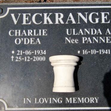 VECKRANGE Charlie O'dea 1934-2000 &amp; Ulanda A.L. PANNELL 1941-
