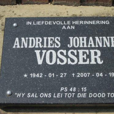 VOSSER Andries Johannes 1942-2007
