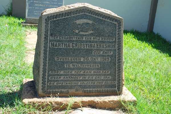 ERASMUS Martha Crisstina nee SMIT -1919
