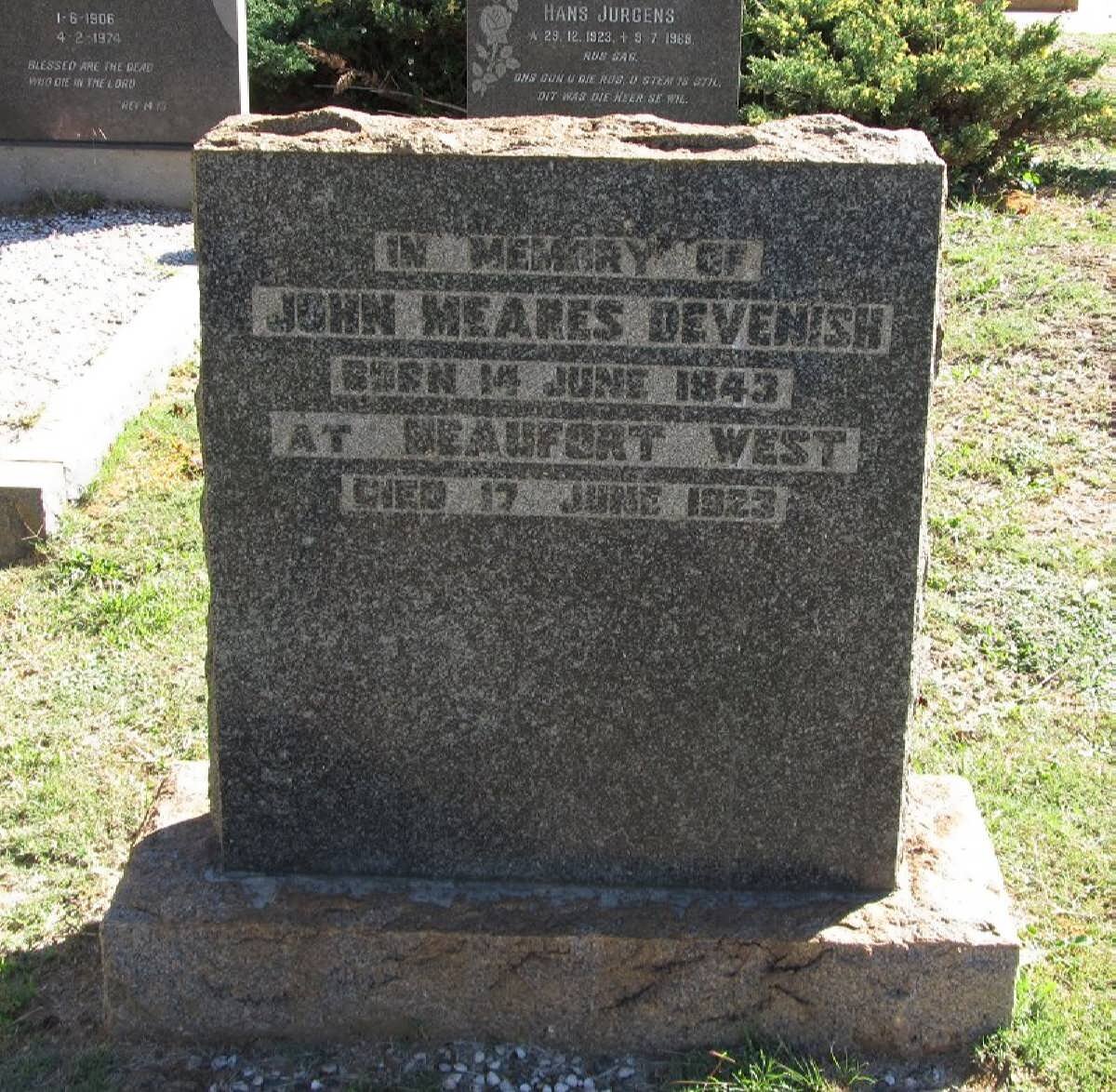 DEVENISH John Meares 1843-1923