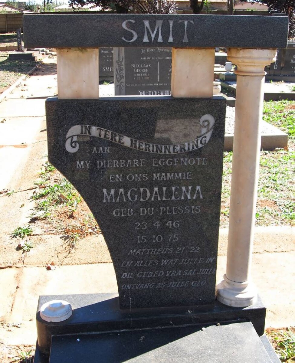 SMIT Magdalena nee DU PLESSIS 1946-1975 