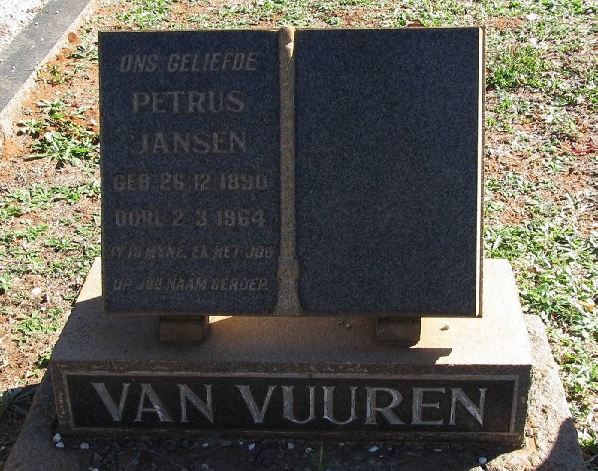 VUUREN Petrus Jansen, van 1890-1964