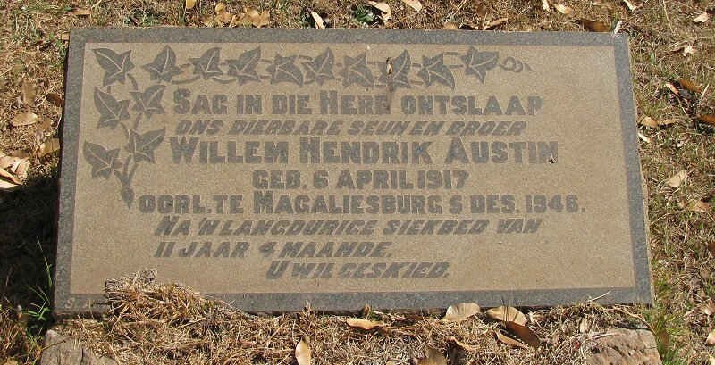 AUSTIN Willem Hendrik 1917-1946