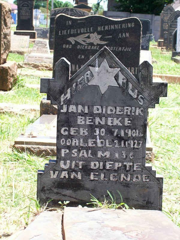 BENEKE Jan Diderik 1901-1927