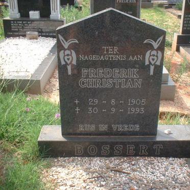 BOSSERT Frederick Christiaan 1905-1993