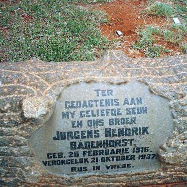 BADENHORST Jurgens Hendrik 1916-1937