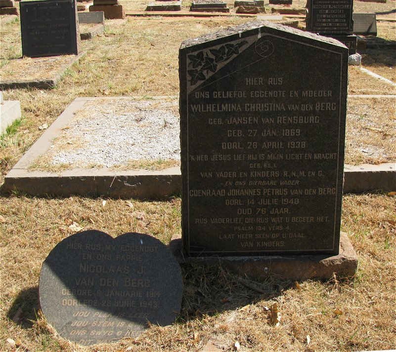 BERG Coenraad Johannes Petrus, van den &amp; Wilhelmina C. JANSEN VAN RENSBURG :: VAN DEN BERG Nicolaas J.