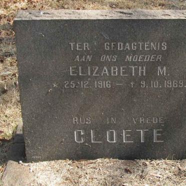 CLOETE Elizabeth M. 1916-1969