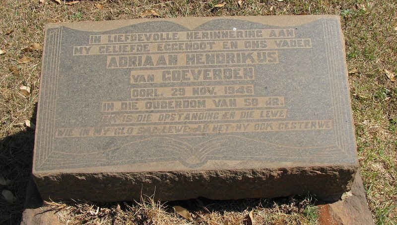 GOEVERDEN Adriaan Hendrikus, van -1946