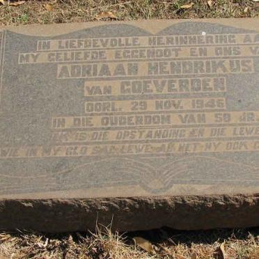 GOEVERDEN Adriaan Hendrikus, van -1946