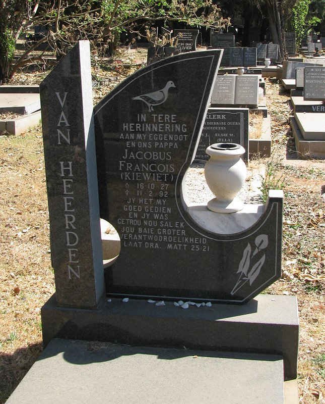 HEERDEN Jacobus Francois, van 1927-1992