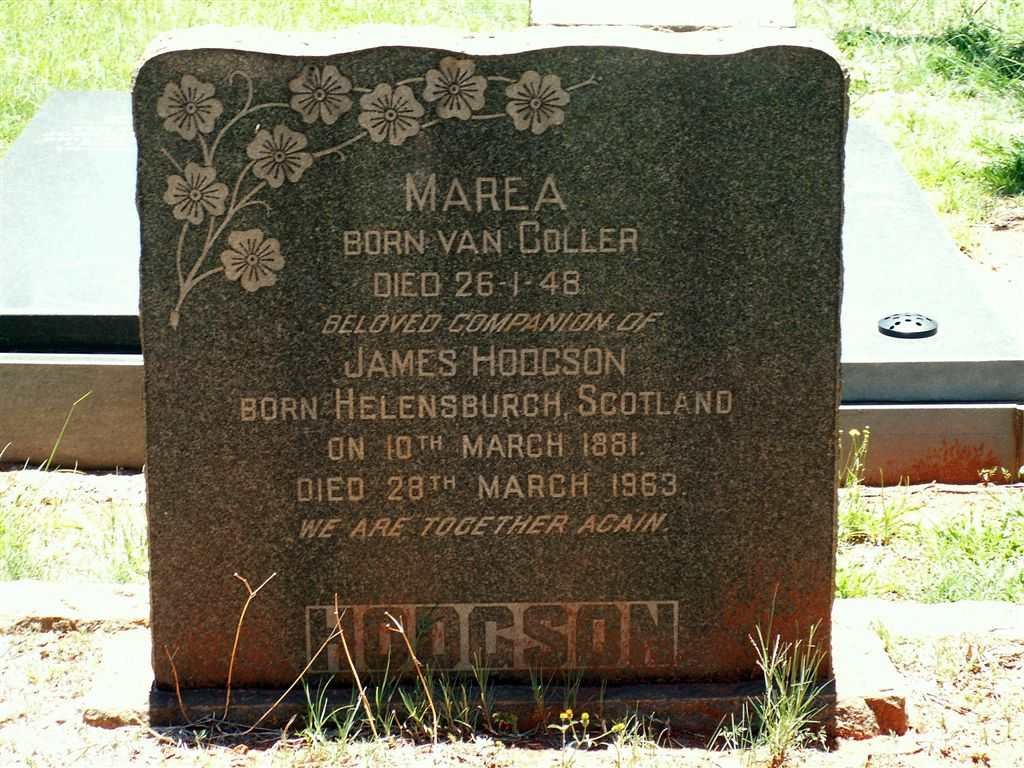 HODGSON James 1881-1963 &amp; Marea VAN COLLER  -1948