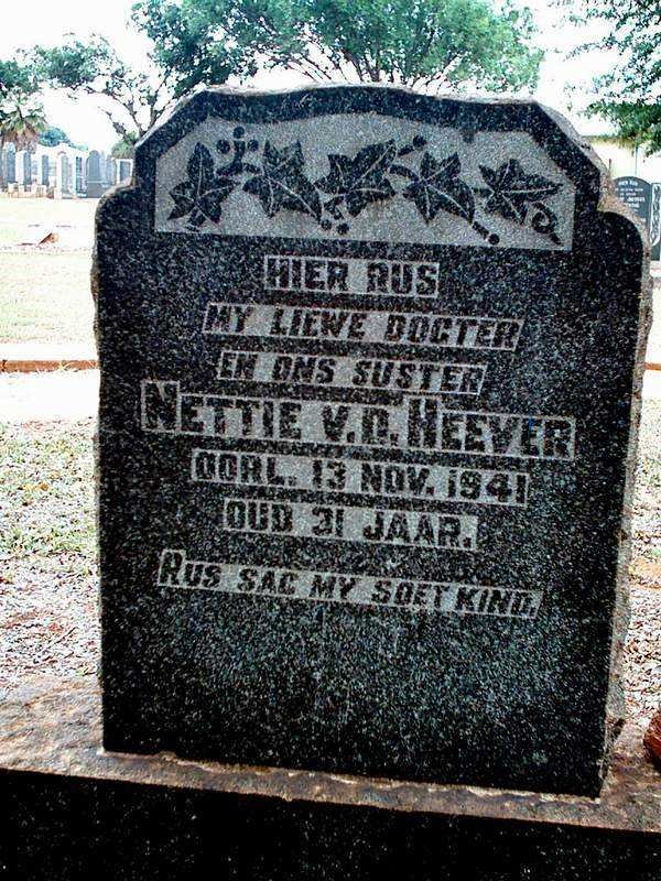 HEEVER Nettie, v.d.  -1941