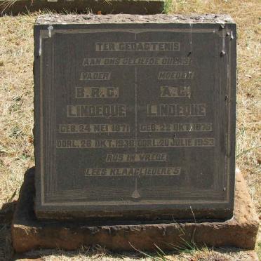 LINDEQUE B.R.C. 1871-1938 &amp;  A.C. 1875-1953