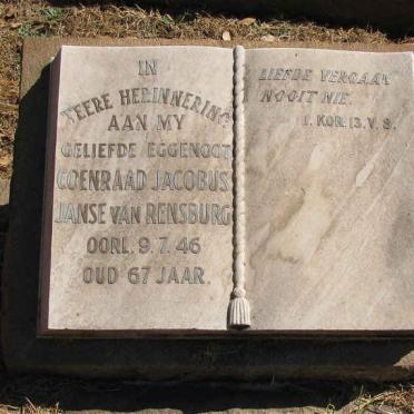 RENSBURG Coenraad Jacobus, Janse van -1946