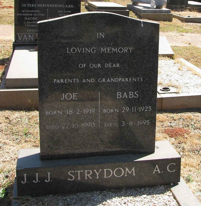 STRYDOM J.J. 1919-1990 &amp; A.C. 1925-1995