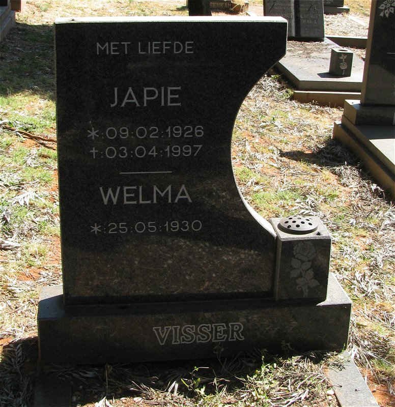 VISSER Japie 1926-1997 &amp; Welma 1930-
