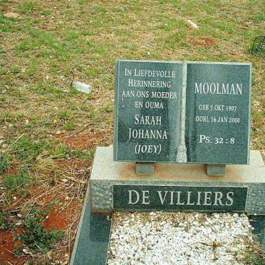 VILLIERS Sarah Johanna, de nee MOOLMAN 1907-2000