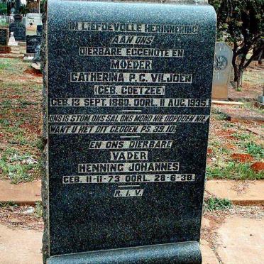 VILJOEN Henning Johannes 1873-1938 &amp; Catharina P.C. COETZEE  1880-1935