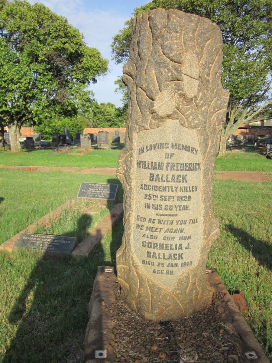 BALLACK William Frederick -1929 &amp; Cornelia J. -1960
