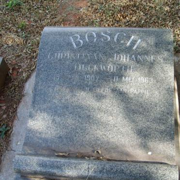 BOSCH Christiaan Johannes Duckwoth 1907-1963