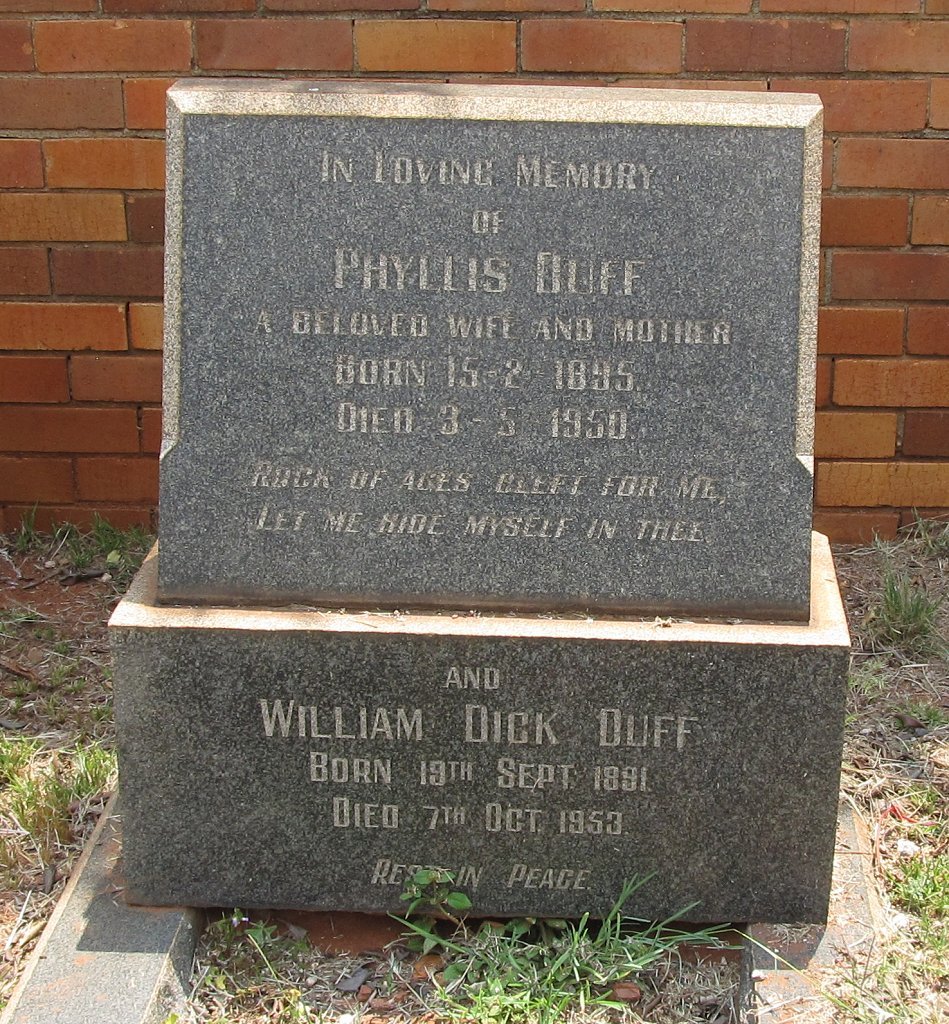 DUFF William Dick 1891-1953 &amp; Phyllis 1895-1950