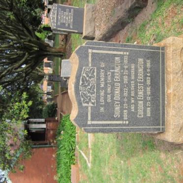 ERRINGTON Gordon Ernest 1898-1955 :: ERRINGTON Sidney Donald 1922-1935