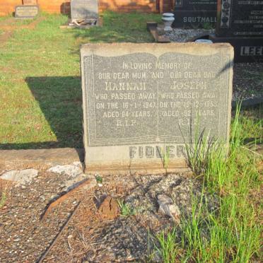 FIDLER Joseph -1953 &amp; Hannah -1947