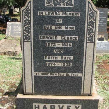 HARVEY Oswald George 1873-1936 &amp; Edith Kate 1874-1939